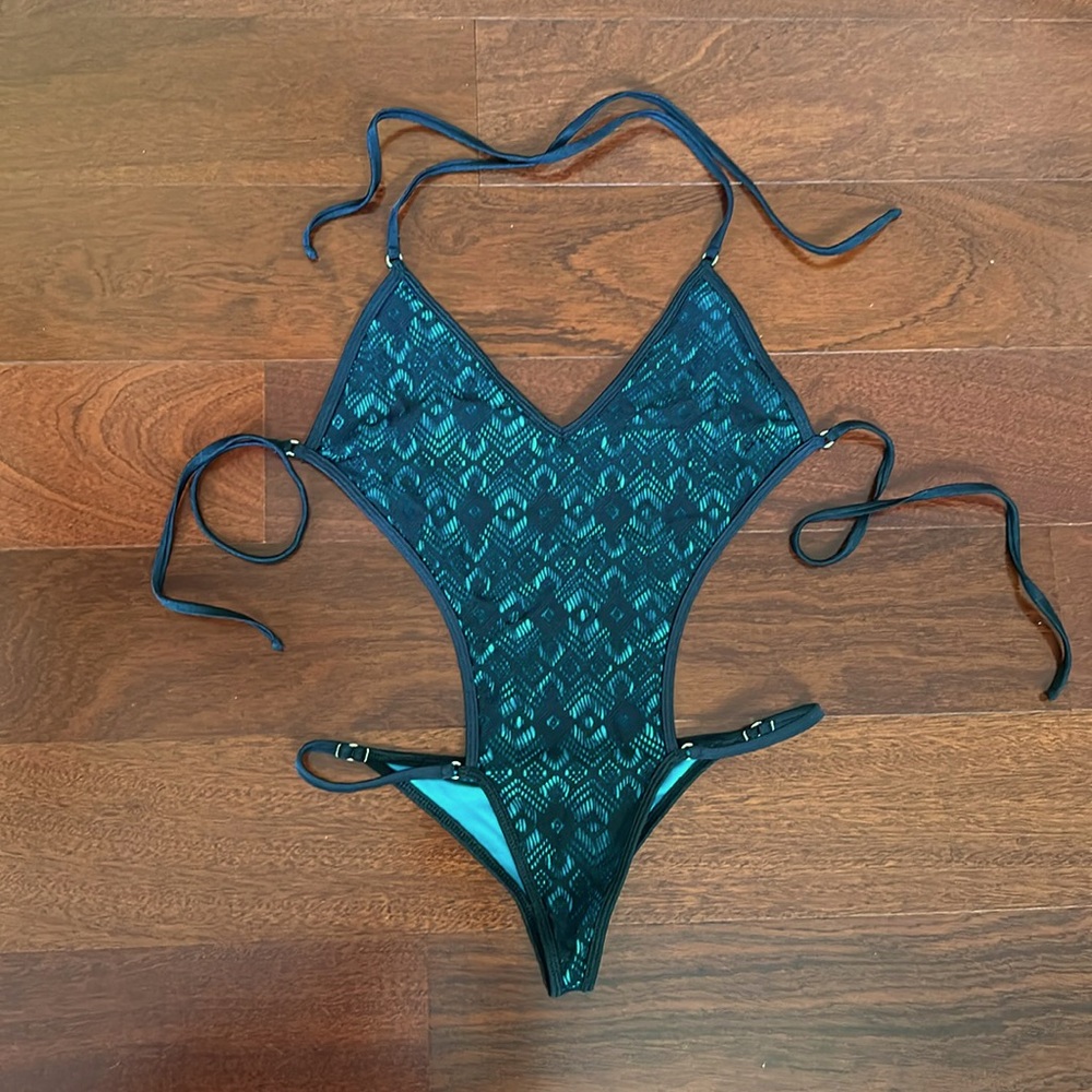 Wicked Weasel Shadow Lace one piece swimsuit